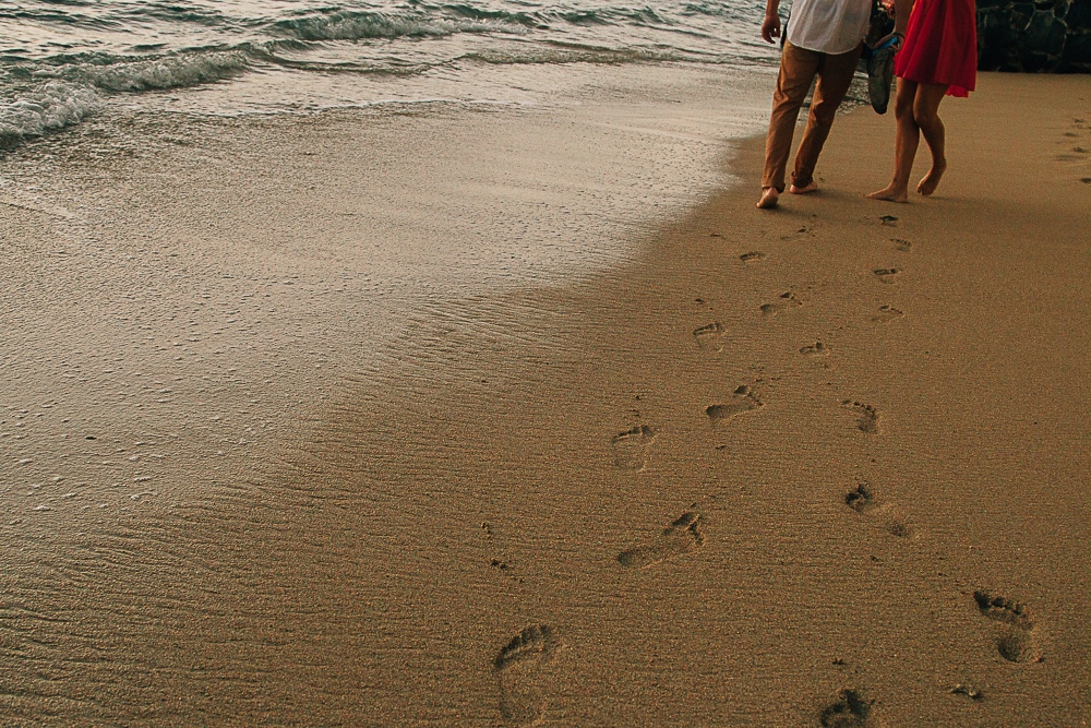 engagement sand footprints